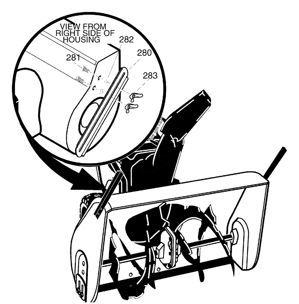 Drift Cutter Assembly Diagram and Parts List for 627804X89C 2001 Briggs and Stratton Snow Blower